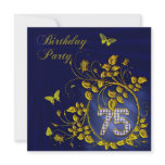 Black and Gold 75th Birthday party Custom Invite