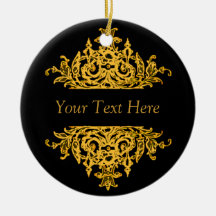 Black and Gold Baroque Christmas Ornament