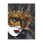 Black and Gold Carnival Mask  by PSOVART postcards