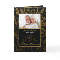 Black and Gold Damask 50th Wedding Anniversary