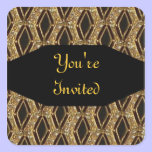 Black and Gold Elegant Envelope Seal stickers