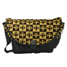 Black and Gold Fleur de lis Commuter Bag