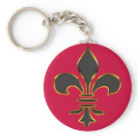 Black and gold Fleur-de-lis...KeyChain