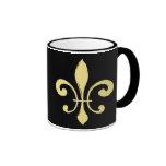 Black and Gold Fleur De Lis Mug Who Dat