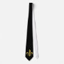 Black and Gold Fleur de lis Neck Tie