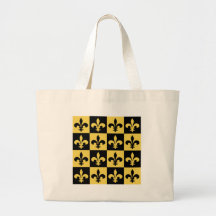 Black and Gold Fleur De Lis Tote Bag