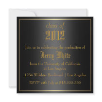 Black and Gold Graduation Personalized Invitation