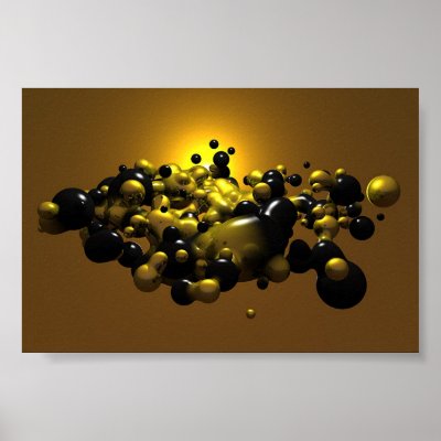 Black and Gold Meta Balls Poster by jlonteen