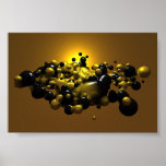 Black and Gold Meta Balls Poster