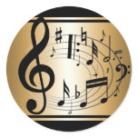 Black AND GOLD musical notes  background Sticker