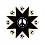 BLACK AND GOLD PEACE STAR t-shirts