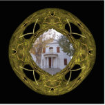 Black and Gold Round Fractal Art photo sculptures