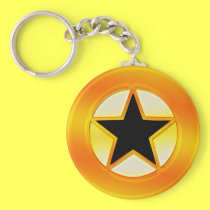 Black and Gold Star keychains