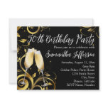 Black and Gold Swirl, Custom 50th Birthday Party invitations