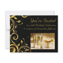 Black and Gold Swirl, Custom 60th Birthday Party