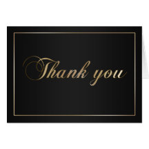 Black and Gold Thank You Note Cards