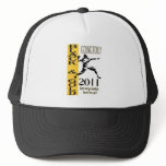 black and gold trucker hat