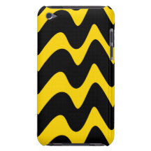 Black and Gold Wavy Lines iPod Touch Cases