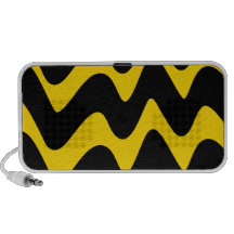 Black and Gold Wavy Lines Travelling Speaker