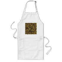 Black and Golden Brown Cheetah Print Pattern. Apron