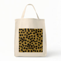 Black and Golden Brown Cheetah Print Pattern. Tote Bags