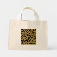 Black and Golden Brown Cheetah Print Pattern. Tote Bag