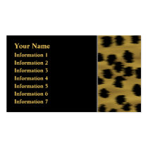 Black and Golden Brown Cheetah Print Pattern. Business Card