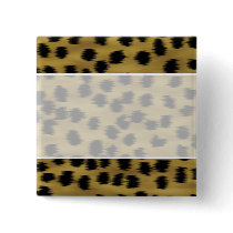 Black and Golden Brown Cheetah Print Pattern. Pinback Buttons