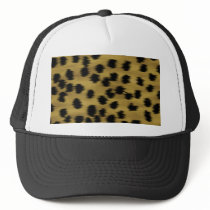 Black and Golden Brown Cheetah Print Pattern. Trucker Hat
