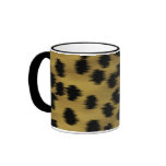 Black and Golden Brown Cheetah Print Pattern. Coffee Mug