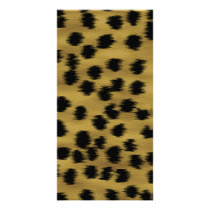 Black and Golden Brown Cheetah Print Pattern. Personalized Photo Card