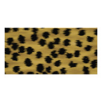 Black and Golden Brown Cheetah Print Pattern. Photo Greeting Card