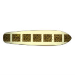 Black and Golden Brown Cheetah Print Pattern. Skate Decks