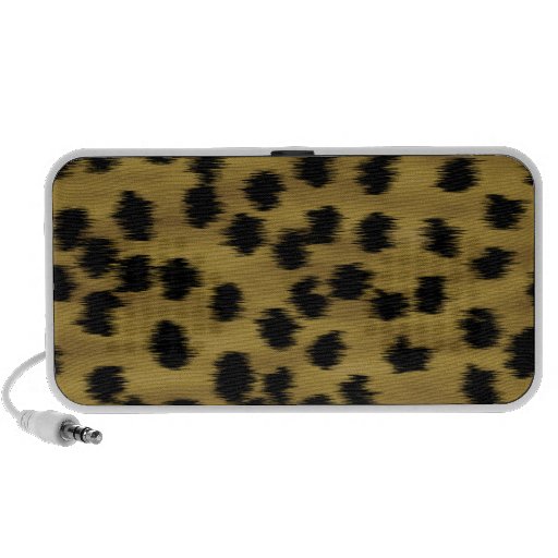 Black and Golden Brown Cheetah Print Pattern. Laptop Speakers
