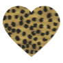 Black and Golden Brown Cheetah Print Pattern. Heart Stickers