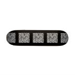 Black and Gray Cheetah Print Pattern. Custom Skateboard