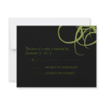 Black and Green Retro Wedding RSVP invitations