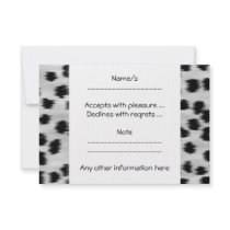 Black and Grey Cheetah Print Pattern. Custom Announcement