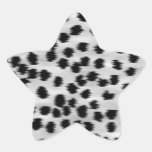 Black and Grey Cheetah Print Pattern. Star Sticker