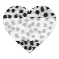 Black and Grey Cheetah Print Pattern. Heart Stickers
