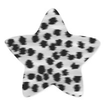 Black and Grey Cheetah Print Pattern. Star Sticker