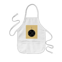 Black and Grey Christmas Bauble on Gold. Aprons