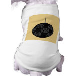 Black and Grey Christmas Bauble on Gold. Custom pet clothing