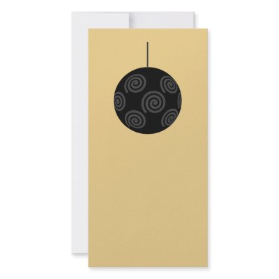 Black and Grey Christmas Bauble on Gold. Photo Card by Graphics_By_Metarla