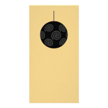 Black and Grey Christmas Bauble on Gold. Photo Card