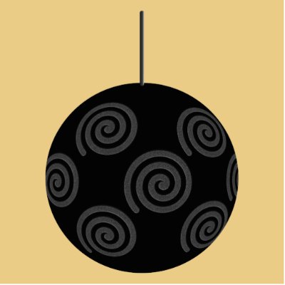 Black and Grey Christmas Bauble on Gold. Photo Cut Outs by Graphics_By_Metarla
