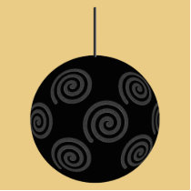 Black and Grey Christmas Bauble on Gold. Photo Cut Outs