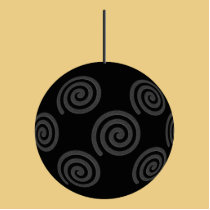 Black and Grey Christmas Bauble on Gold. Acrylic Cut Out