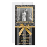 Black And Grey Damask Golden Anniversary Card Photo Card