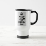 Black and Grey Keep Calm and Carry On Mug